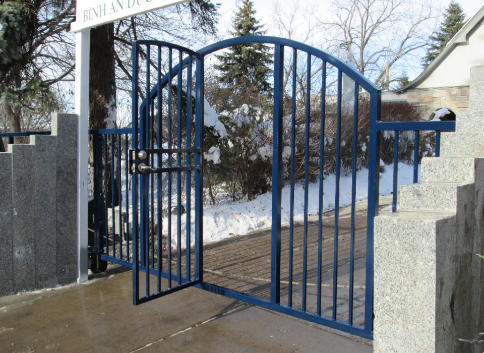 Iron Driveway Gate protecting a business