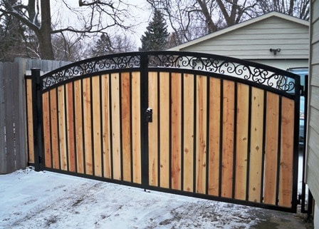 Iron and wood gate for home